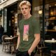 Olive T-Shirt With Ramen Tarot Card Style Graphic Print