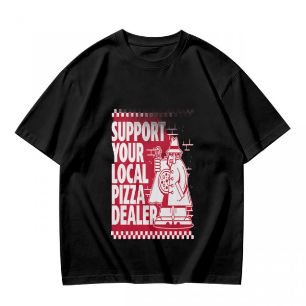 Support Your Local Pizza Dealer Graphic Olive T-Shirt