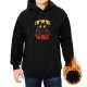 Black hoodie with 'I Wish You Well In Hell' devil cat graphic