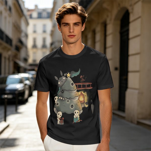 Studio Ghibli Fantasy Creature Graphic T-Shirt Design