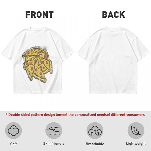Olive Green T-Shirt With Pepperoni Pizza Slice Graphic