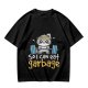 Olive T-Shirt with Raccoon Lifting Weights 'So I Can Eat Garbage' Print