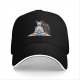 Black Baseball Cap With Meditating Llama Rainbow Print