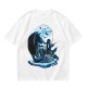 Olive T-Shirt With Dragon Rider Moonlit Fantasy Art Print