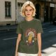 Olive T-Shirt with Retro Summer Power Corn Character Print