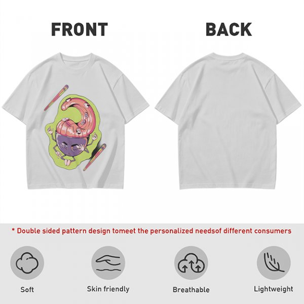 Olive Green T-Shirt With Surreal Monster Graphic Print
