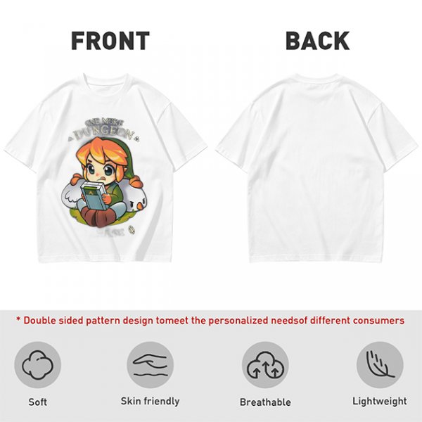 One More Dungeon Chibi Gamer T-Shirt With Zelda Character Art