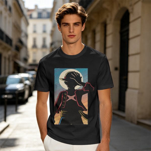 Olive Anime Character Silhouette Graphic T-Shirt