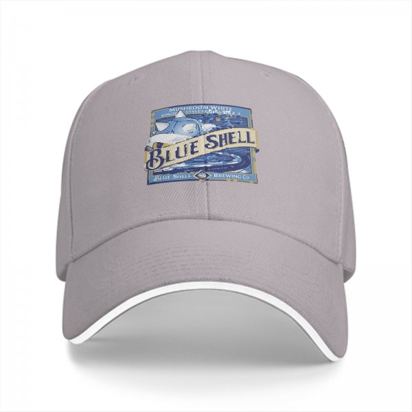 Black Baseball Cap with Blue Shell Brewing Co Mushroom White IPA Print