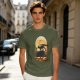 Olive T-Shirt With Dragon Silhouette Full Moon Graphic Print