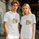 Olive Green T-Shirt With Grumpy Orange Tabby Cat Graphic
