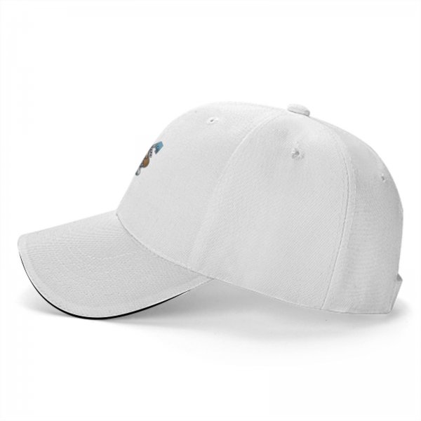 Black Baseball Cap with Sleeping Sloth Workout Graphic