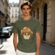 Olive Green T-Shirt With Cute Mushroom Skull Graphic