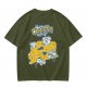 Olive graphic t-shirt with 'Relax and Cheese the Day' and mice on cheese