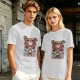 Olive T-Shirt with Tony Tony Chopper Lifting Weights Graphic