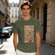 Olive T-shirt with Vintage Yokai Ramen Bowl Graphic Print
