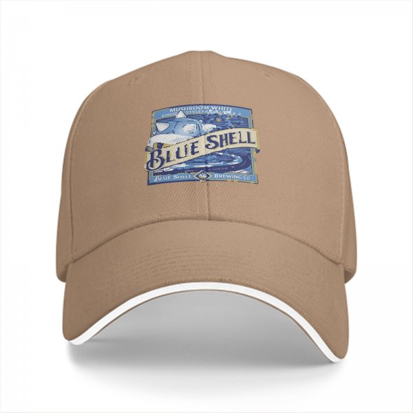 Black Baseball Cap with Blue Shell Brewing Co Mushroom White IPA Print