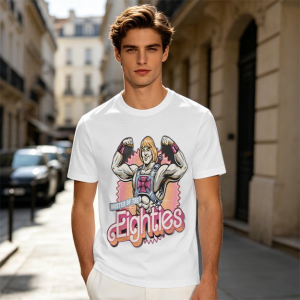 Olive T-Shirt Featuring He-Man Master of the Eighties Graphic