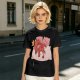 Olive T-Shirt With Cute Red Imp Yawning On Pillows Print