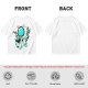 Olive T-Shirt with Astronaut Cat and Fish Graphic Print