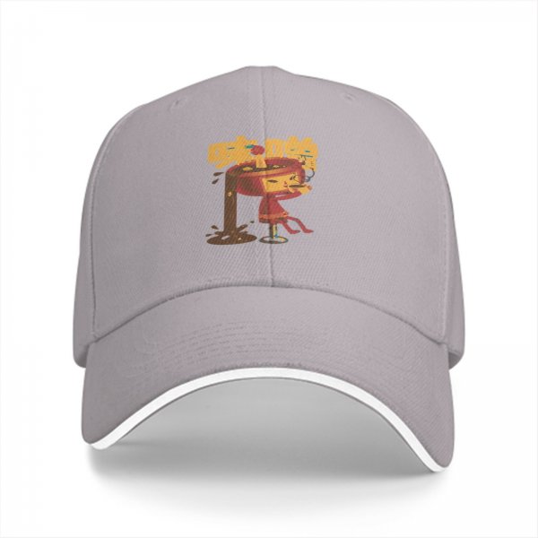 Black baseball cap with whimsical miso soup character graphic