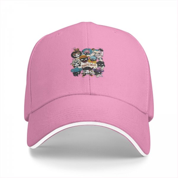 Black baseball cap with pirate skull crew graphic