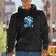 Black hoodie with cute blue diamond graphic that says this design is brilliant