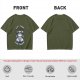 Olive graphic t-shirt with raccoon 'Live Fast Eat Trash' print