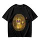 Olive T-Shirt With Flaming Royal Cat Portrait Print