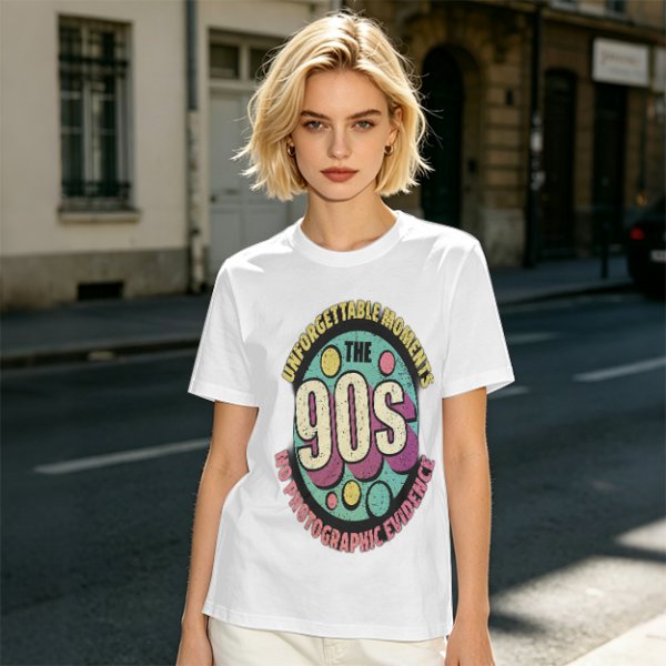Olive green graphic t-shirt with 90s nostalgic print
