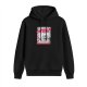 Black hoodie with catzilla graphic print