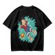 Olive anime t-shirt with Luffy relaxing in water print