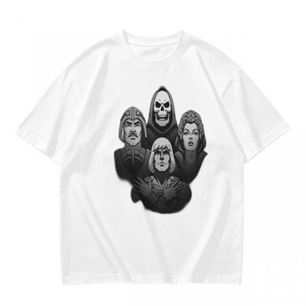 Olive Graphic T-Shirt with Fantasy Character Portraits