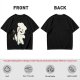 Olive T-Shirt With Angry Fluffy White Creature Swatting At Bee Print