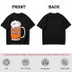 Olive T-Shirt With Cute Kawaii Beer Mug Graphic