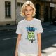 Olive t-shirt with 'I think I think too much' anxious frog print