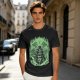Olive T-Shirt With Skeleton Gentleman And Green Flames Art