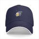 Black baseball cap with cute blue monster holding a foamy beer mug