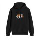 Black Hoodie With Cute Sushi Goldfish Graphic Print