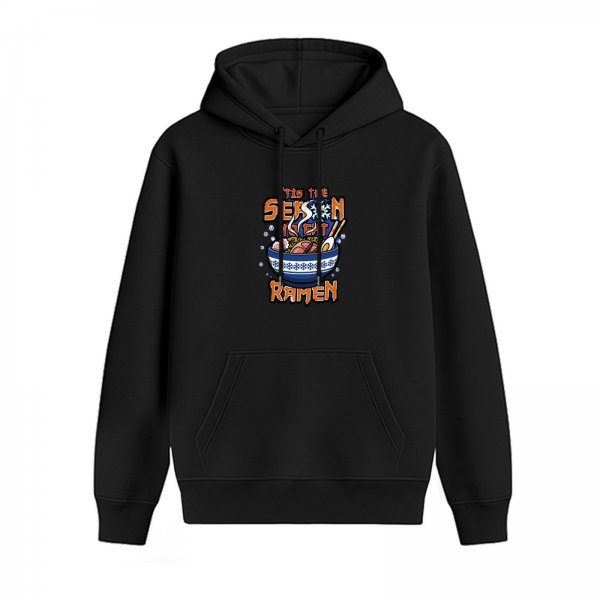 Tis The Season To Eat Ramen Graphic Black Hoodie