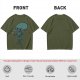 Olive T-Shirt With Alien Eating Ice Cream Graphic