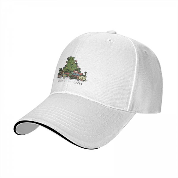 Black Baseball Cap With Christmas Tree And Gifts Festive Design