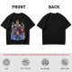 Olive T-shirt with Villainous Cartoon Character Group Print