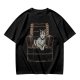 Olive Green T-Shirt With Cat In Armchair Graphic Print
