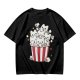 Olive T-Shirt With Cute Kitten Popcorn Bucket Graphic