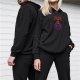 Black hoodie with throne and dark fantasy character graphic
