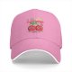 Black baseball cap with funny mood swing cherry graphic print