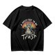 Olive Graphic T-Shirt With Raccoon Rainbow 'A Great Day To Be Trash' Print
