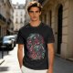 Olive T-Shirt With Dark Fantasy Skull And Monster Graphic Print
