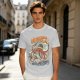 Olive t-shirt with Japanese octopus sushi warrior wave graphic